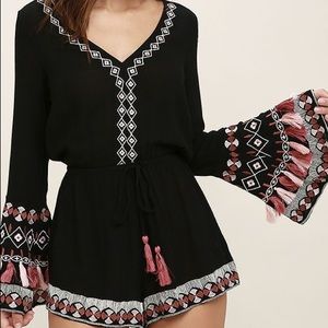 Lulus Bell Sleeves romper Small
